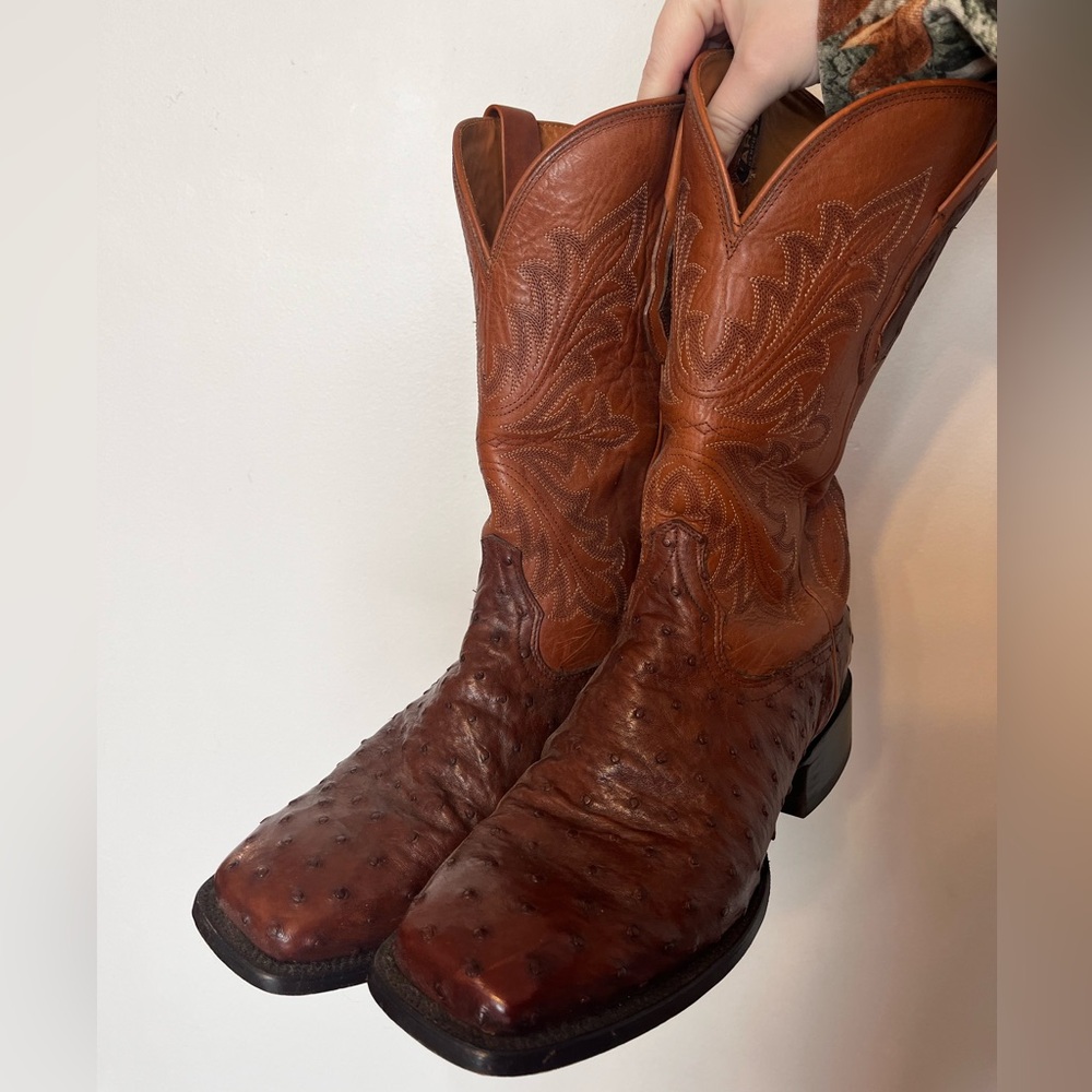 Ariat Brown Ostrich Leather Western Boots